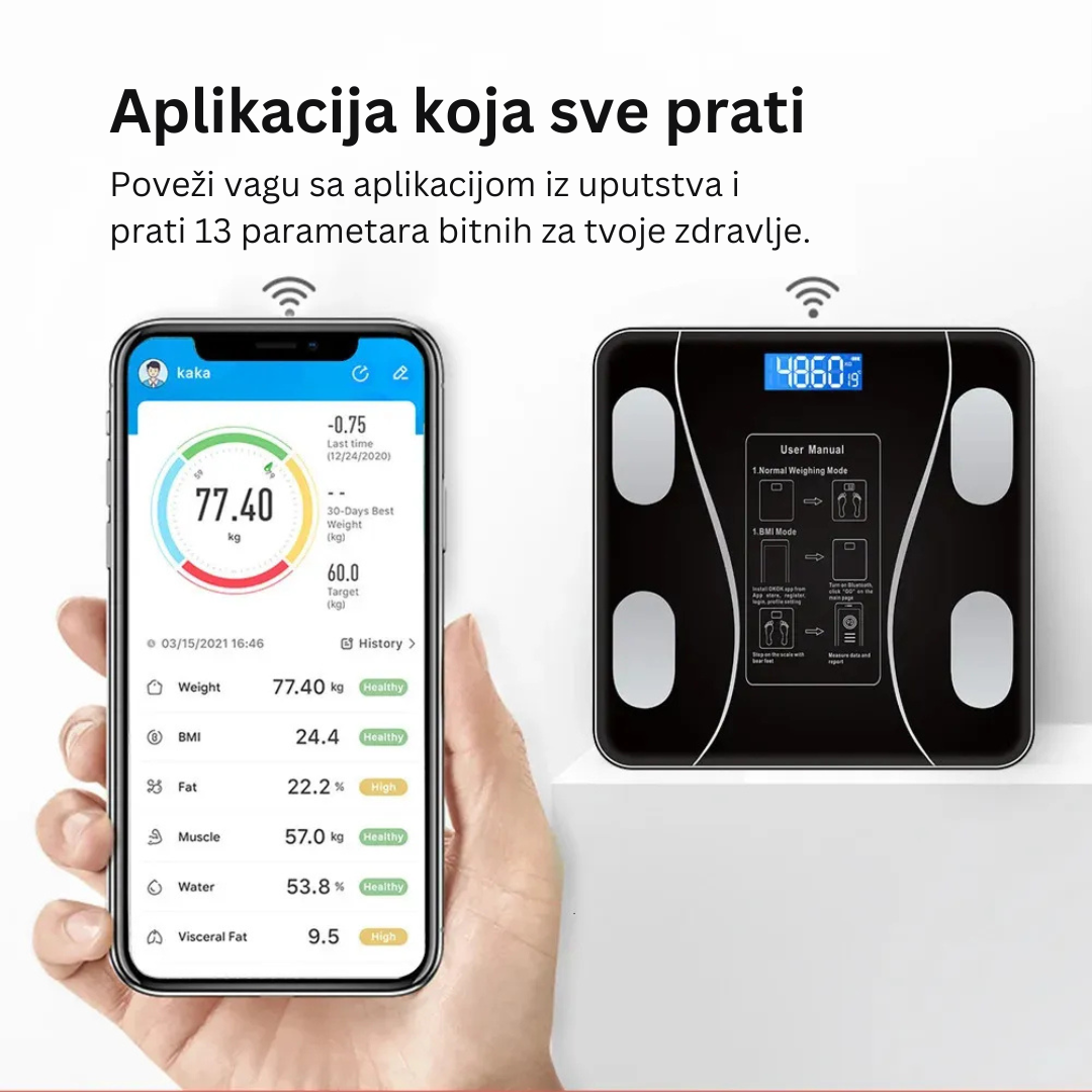 Pametna vaga za merenje telesnog sastava i težine